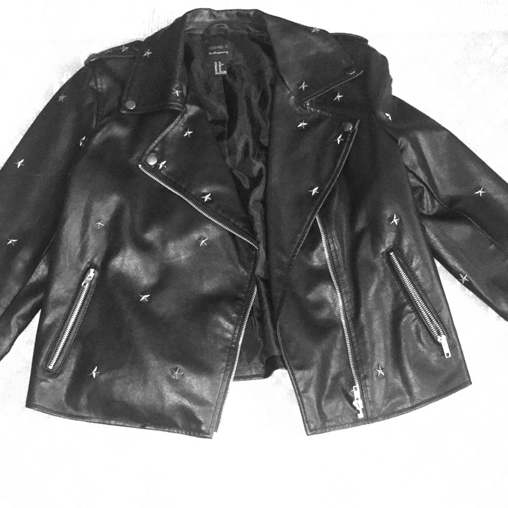 Star studded leather jacket
